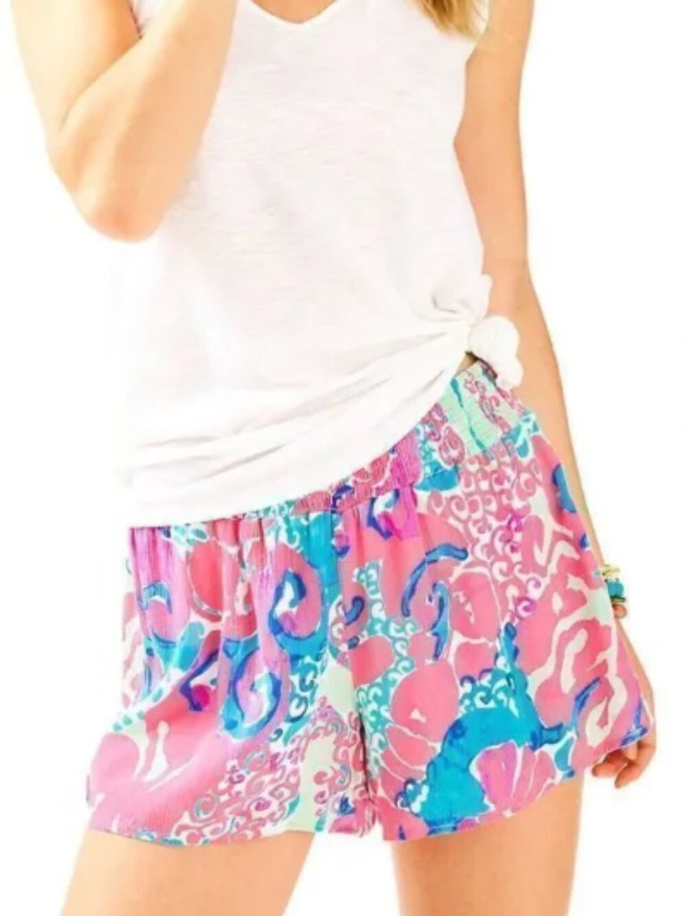 Lilly Pulitzer - Kat Shorts Coral Reef I'm So Jelly Print - Size L